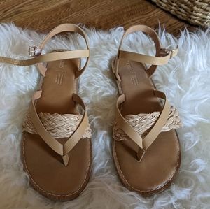 Toms leather sandals - tan